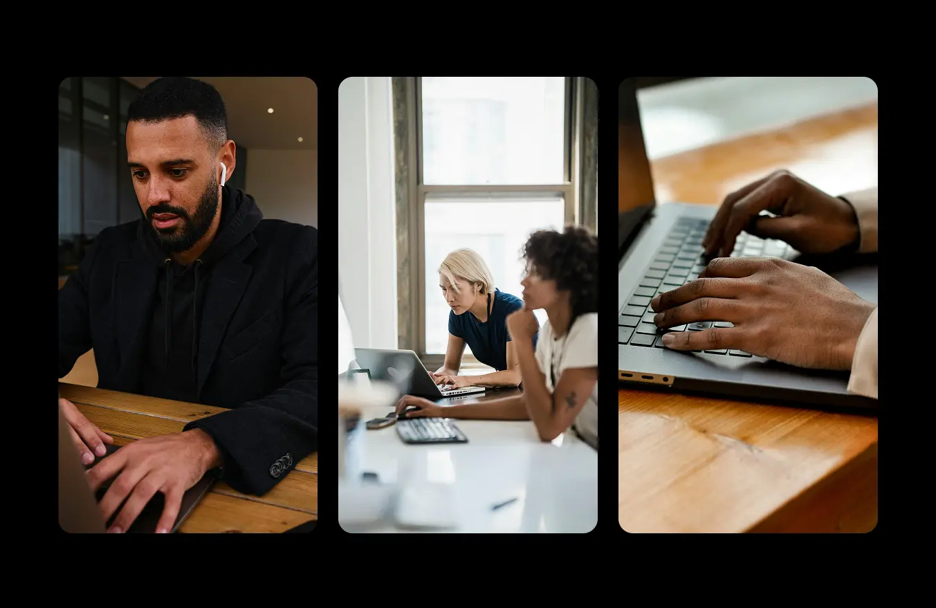 collage of images showcasing Iconik's collaboration and review functionality