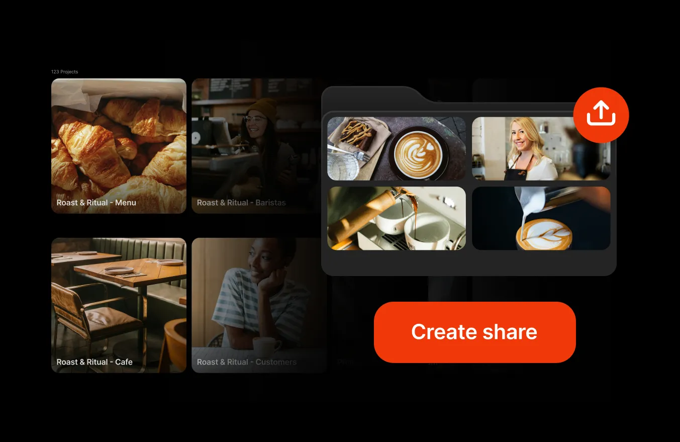 collage of images showcasing Iconik's collaboration and review functionality