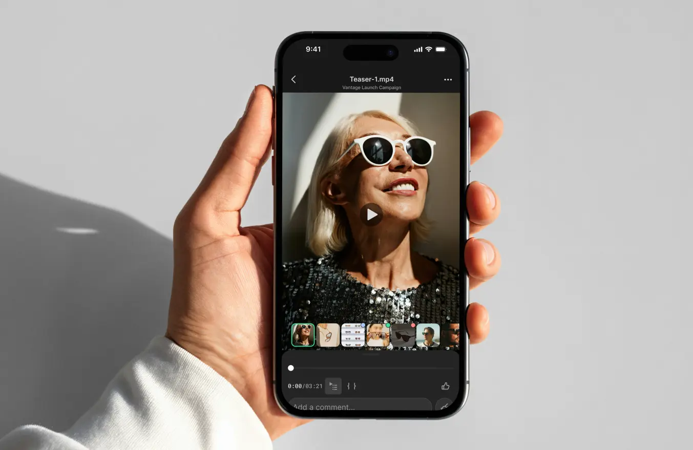 collage of images showcasing Iconik's collaboration and review functionality