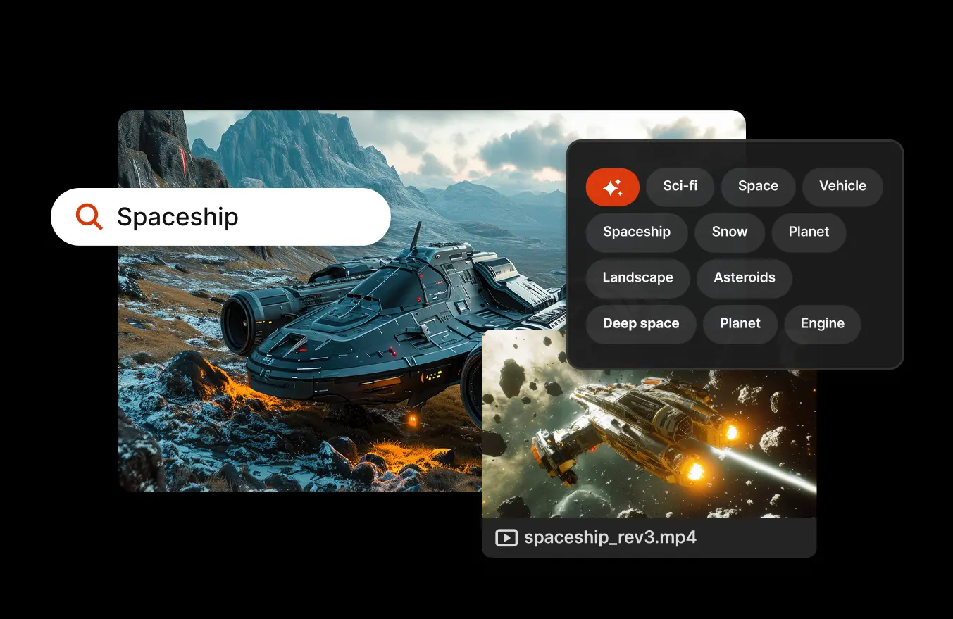 collage of images showcasing Iconik's collaboration and review functionality