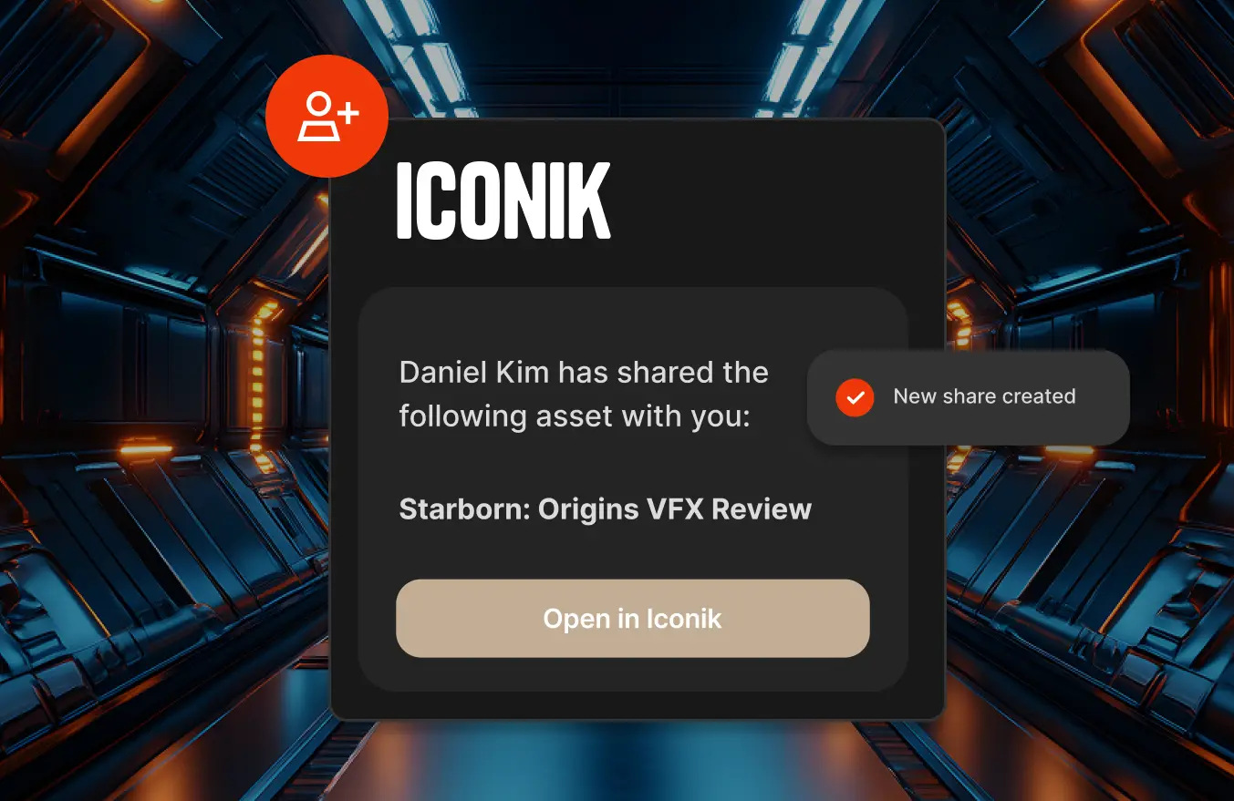 collage of images showcasing Iconik's collaboration and review functionality