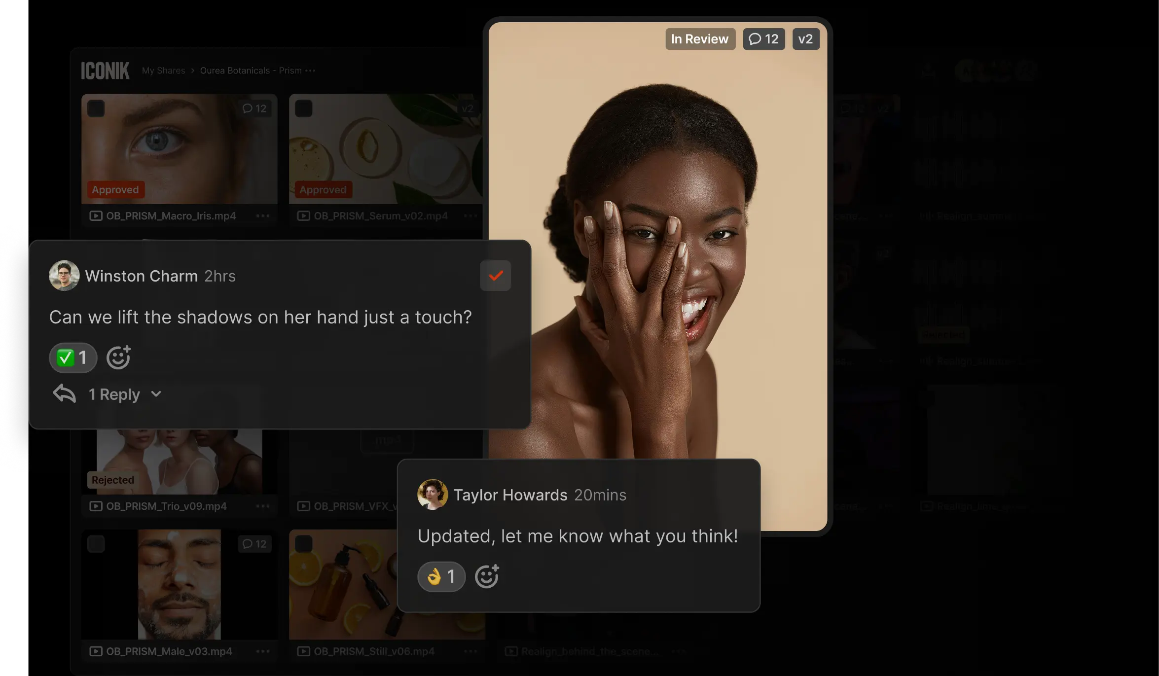 Image of Iconik's user-friendly UI, tons of images all in one place easy for everyone to access
