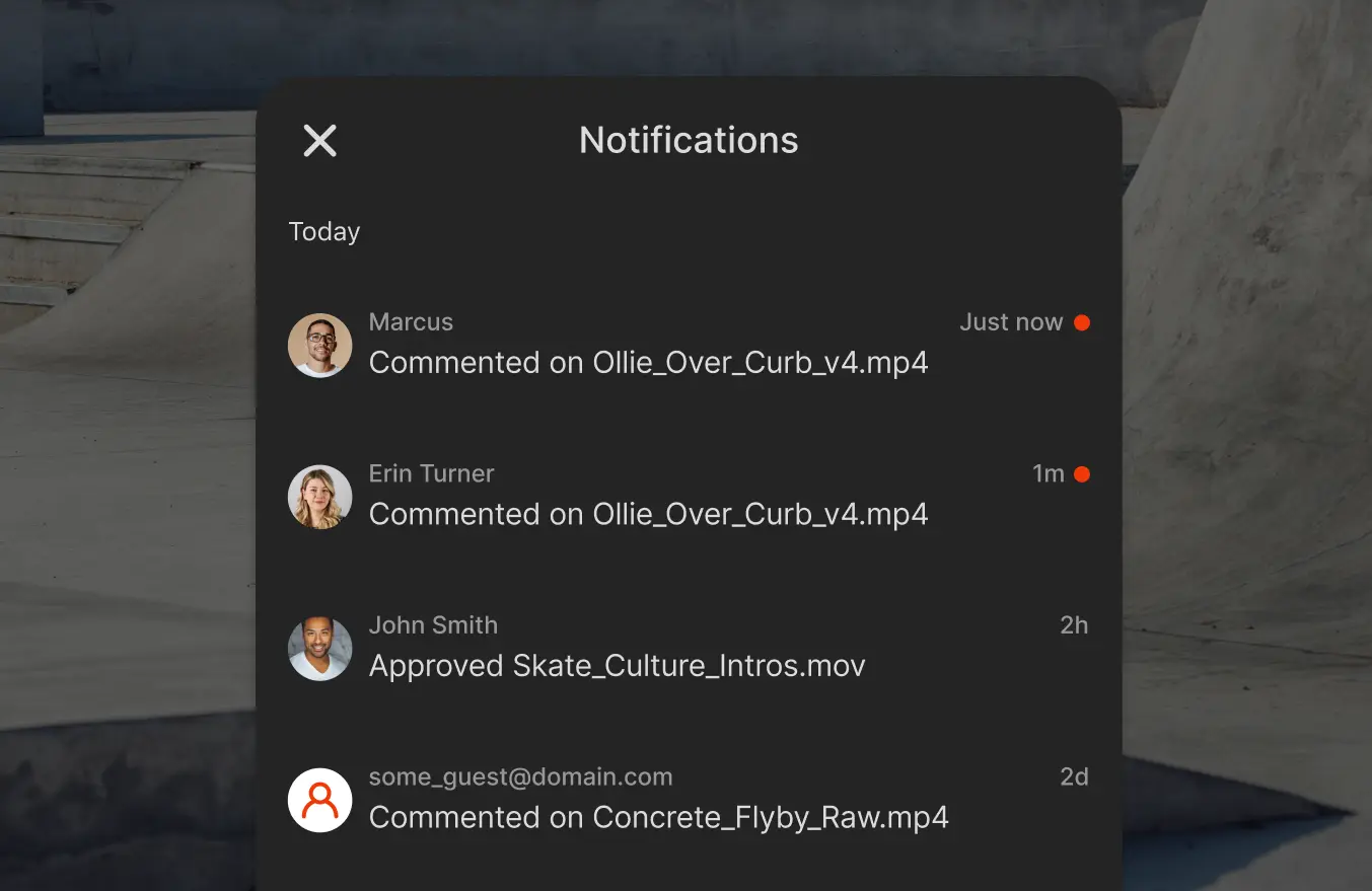 collage of images showcasing Iconik's collaboration and review functionality