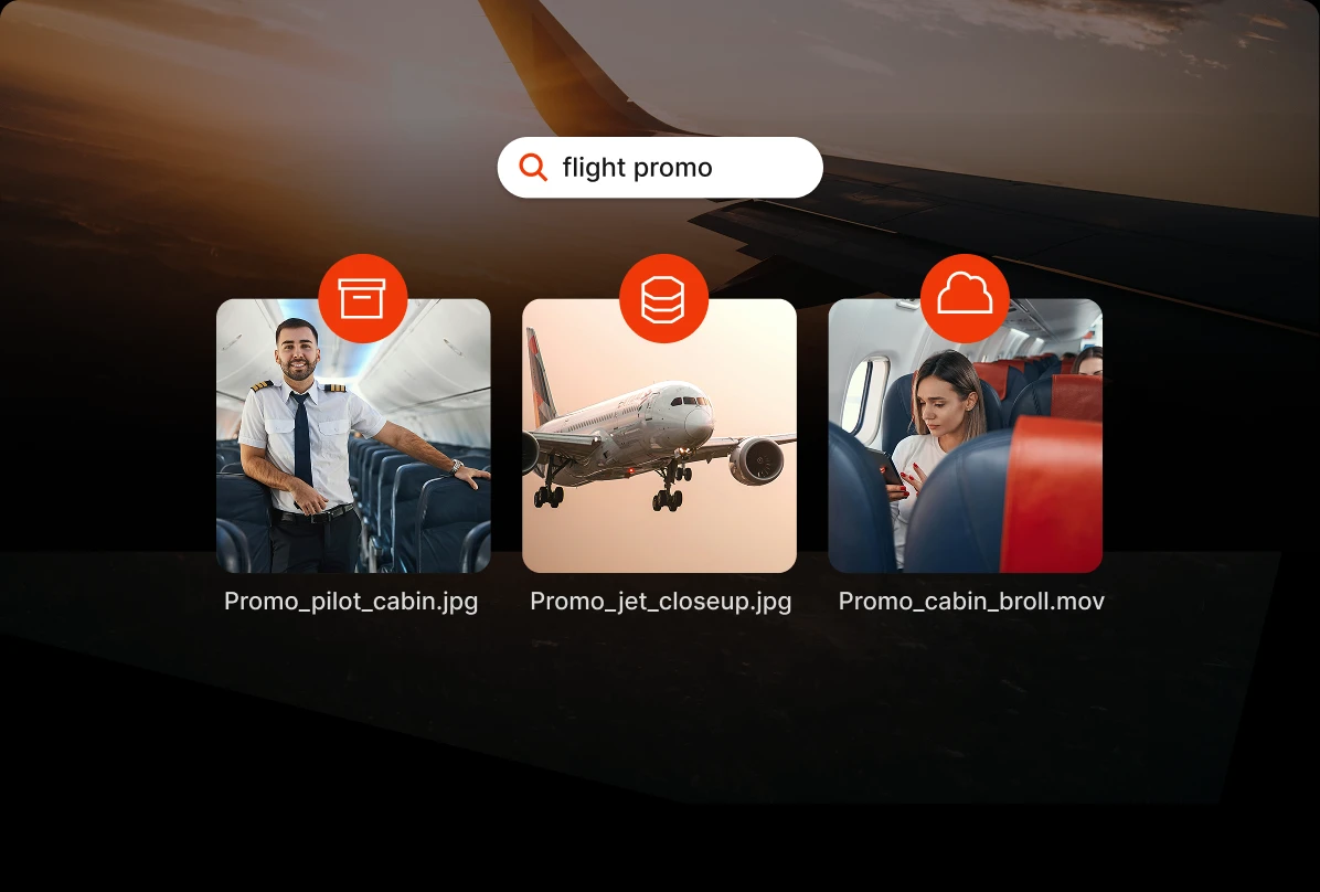 Image of Iconik's user-friendly UI, tons of images all in one place easy for everyone to access