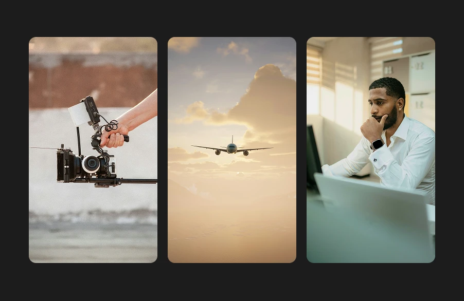 collage of images showcasing Iconik's collaboration and review functionality
