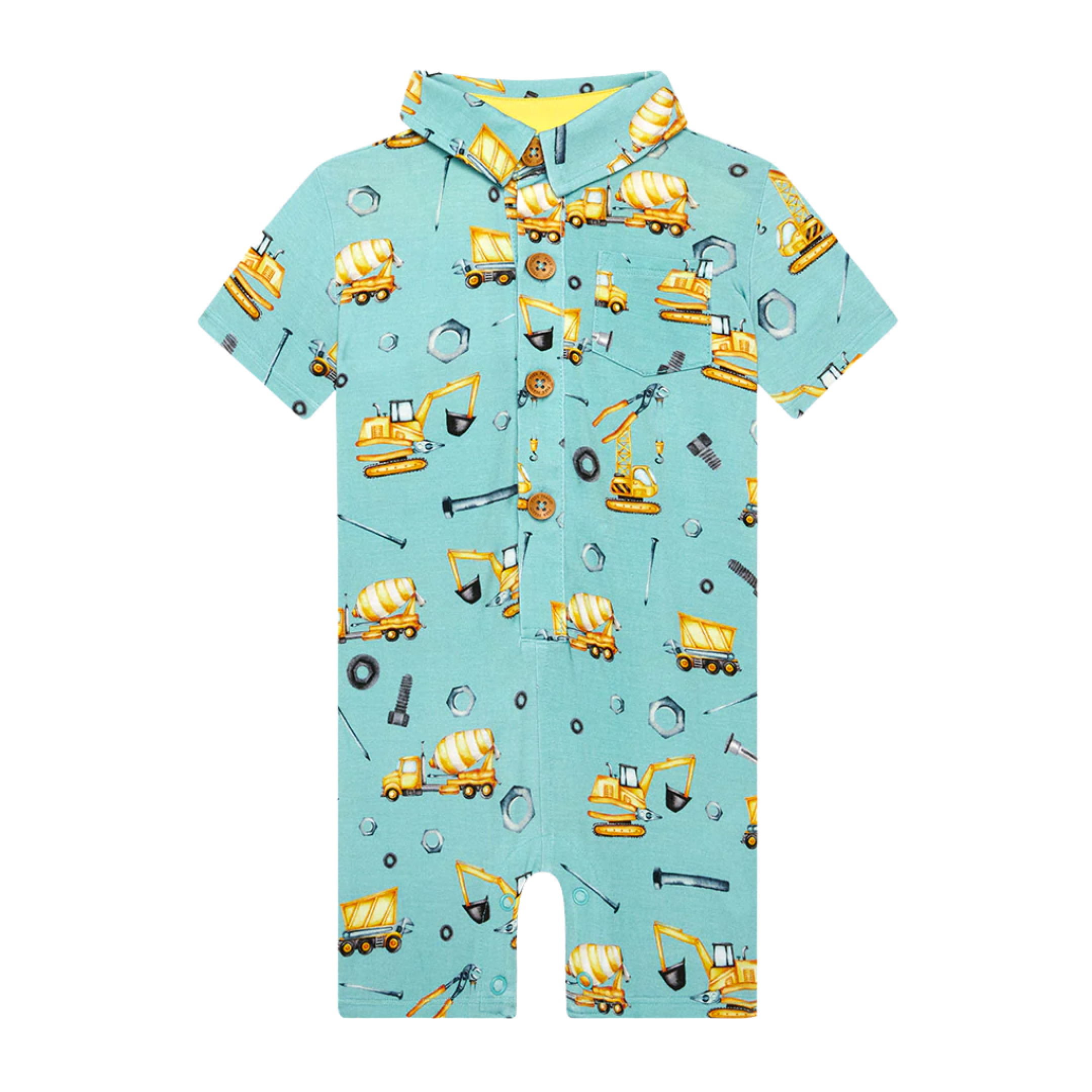 Short Sleeve Collared Henley Shortall