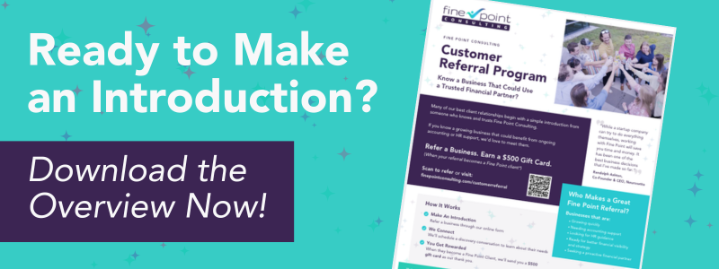 Flyer download for Fine Point Customer Referral Program