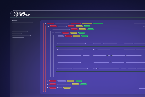Data Sentinel dashboard showing sensitive data flowing into AI tools