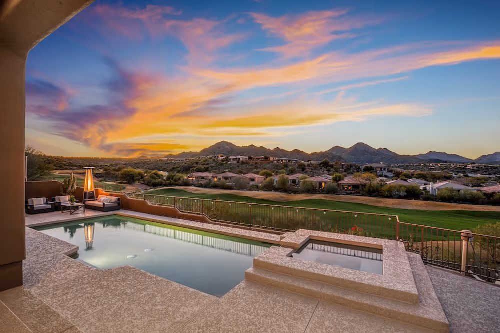 Sunset view overlooking mountain