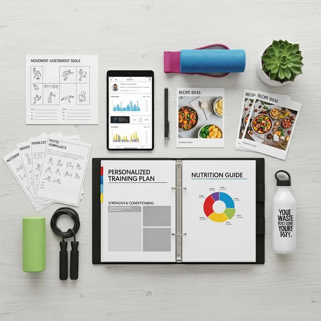 Package components: training plans, nutrition guides, assessments