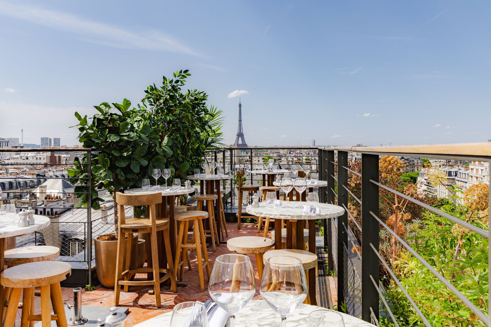 Villa M rooftop bar restaurant in Paris