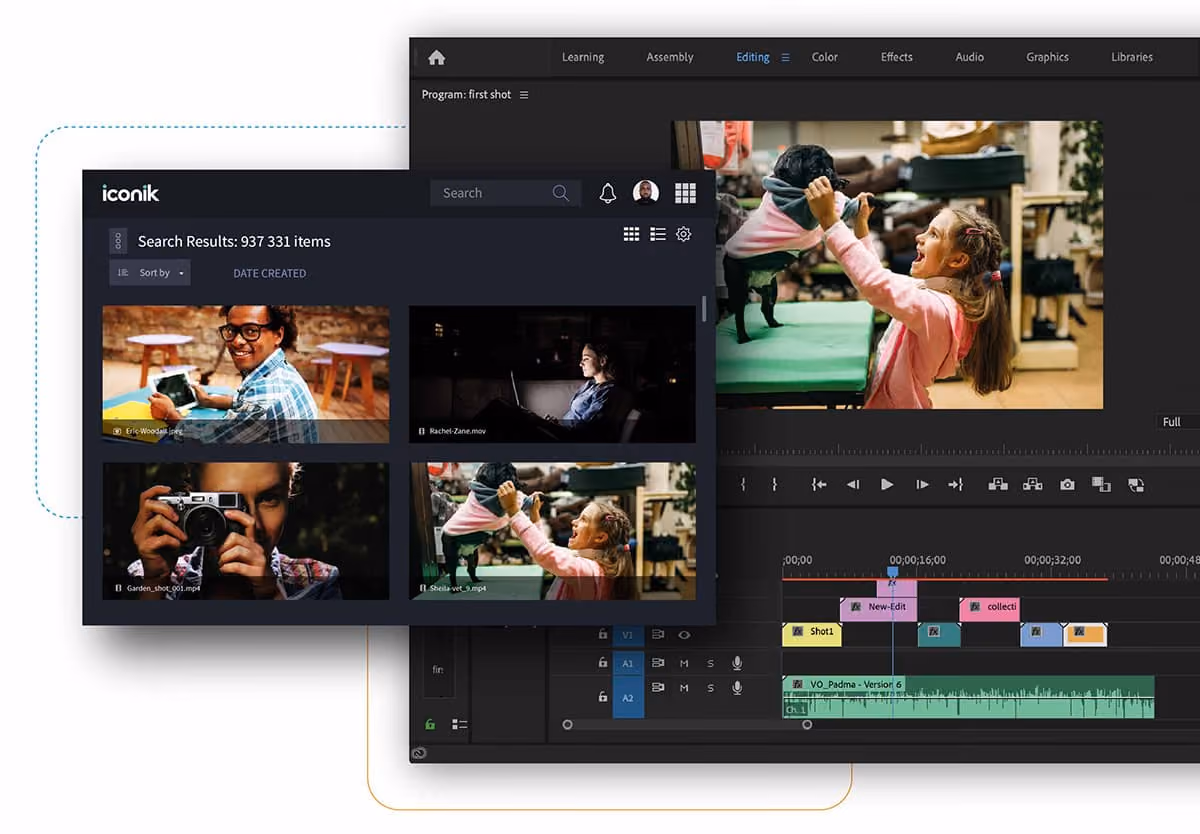 iconik panel for Adobe