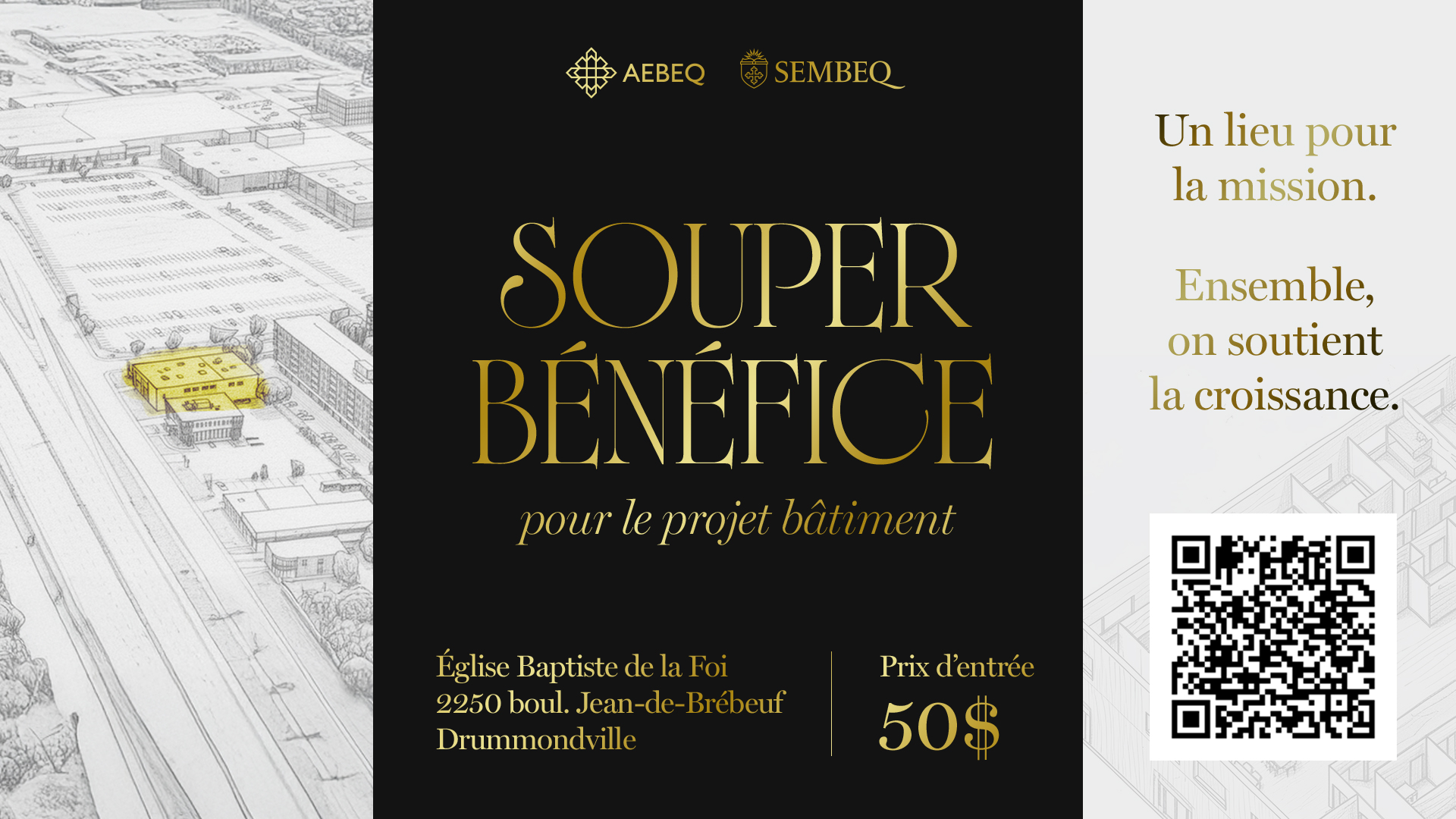 Souper bénéfice pour le bâtiment