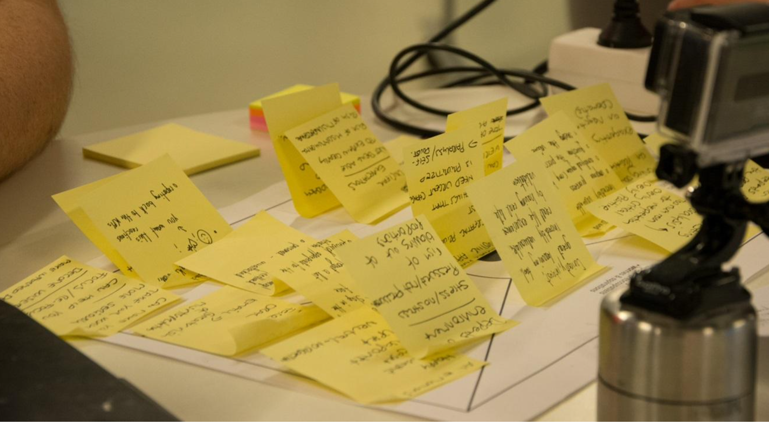 Photo of post-its as part of the pretotyping