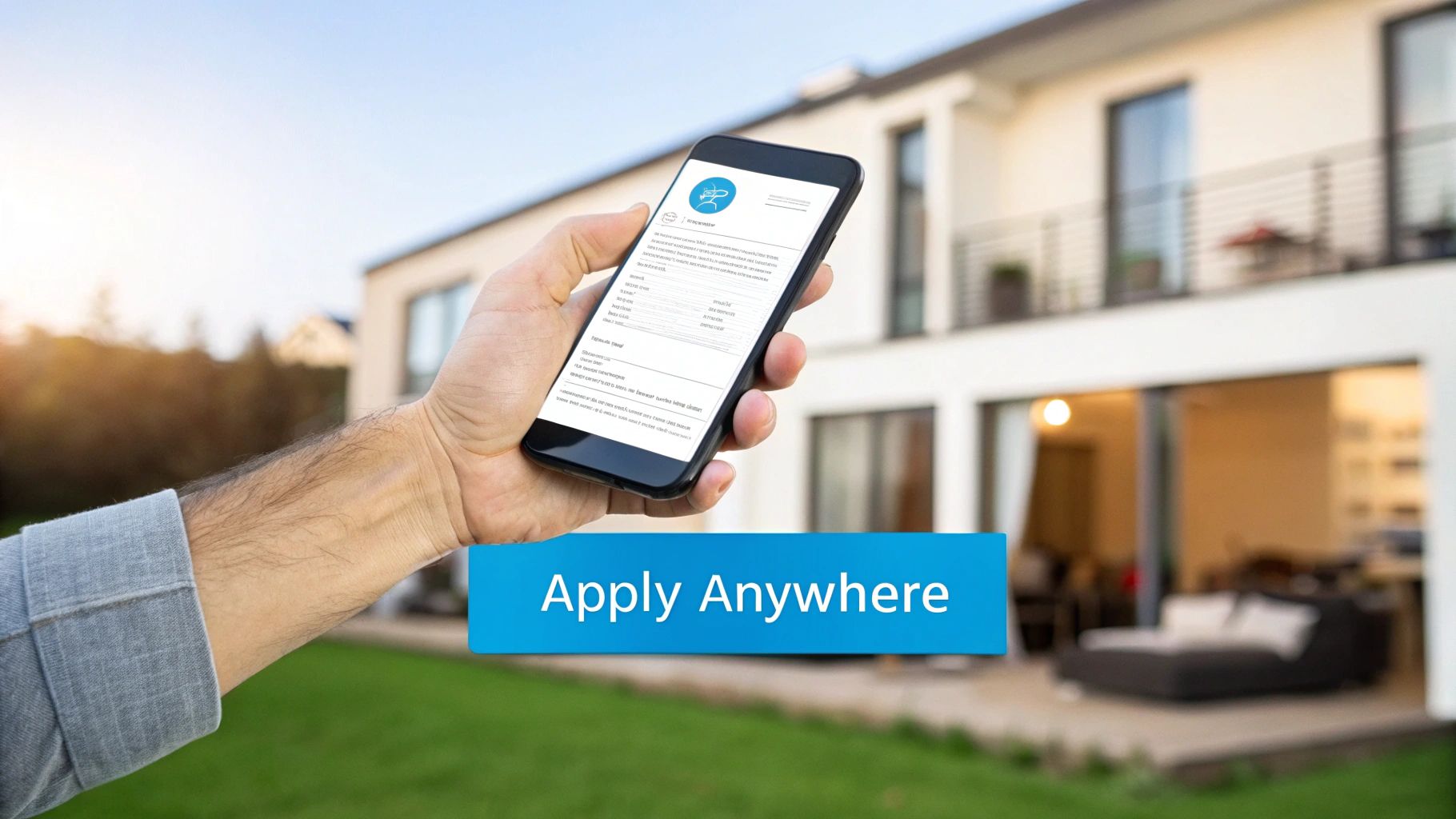 A renter applying for a lease on their smartphone, highlighting the convenience of a mobile-first online leasing application.