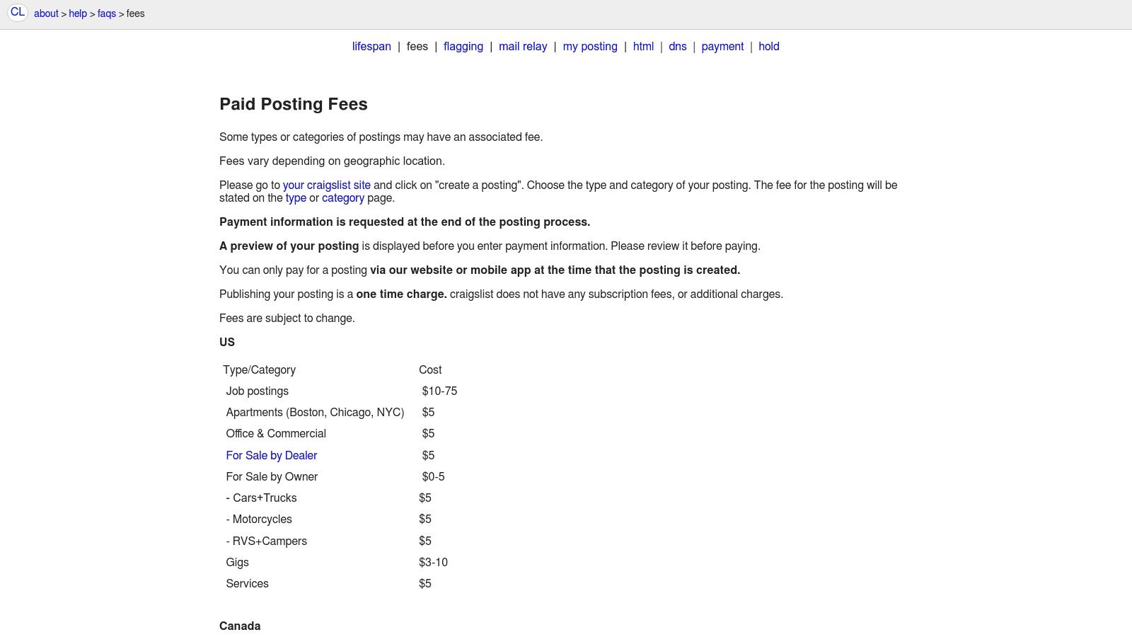 Craigslist (local city subdomains)