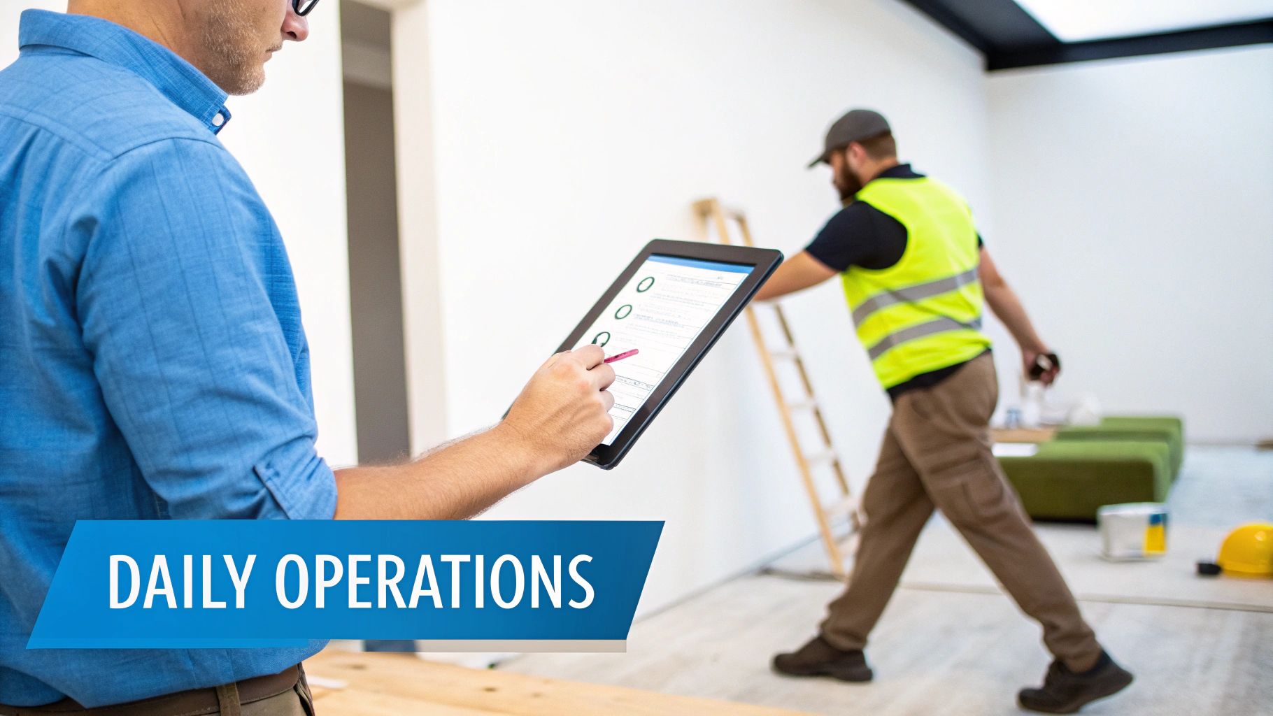 Property manager coordinating a showing