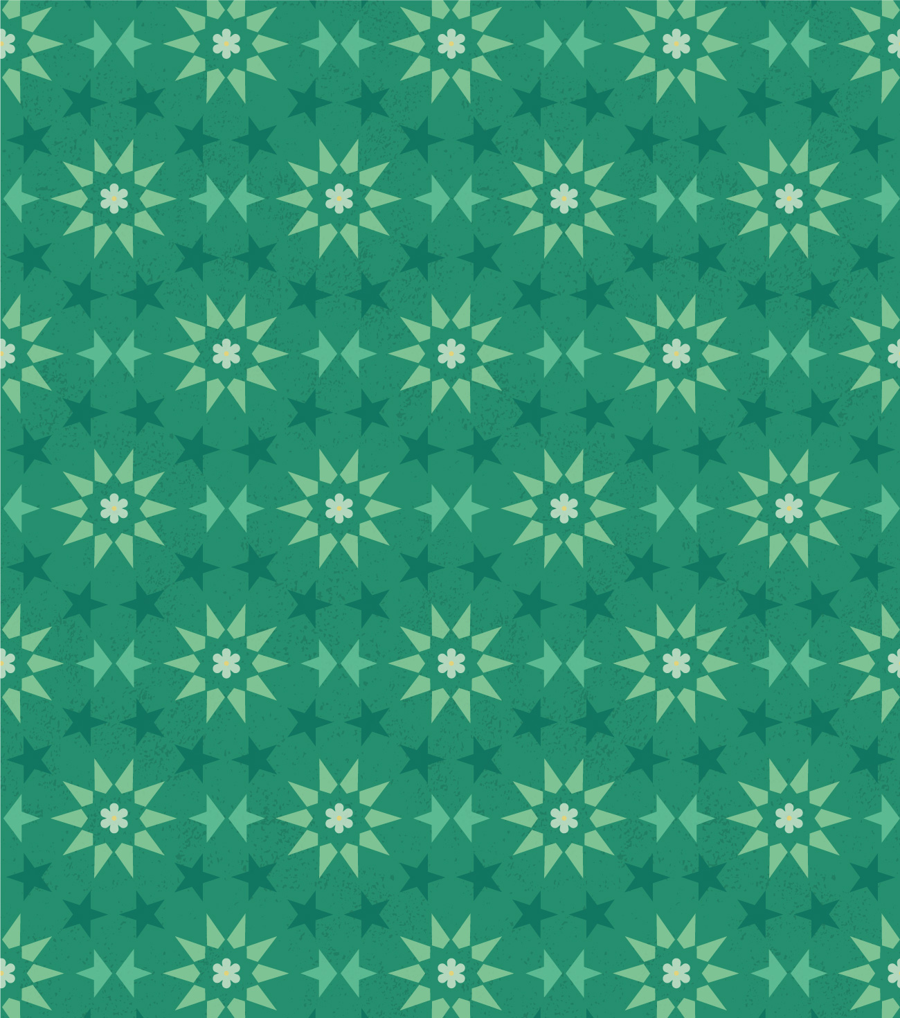 Vector wall graphics—green star pattern