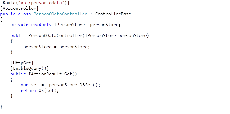 sample code Odata endpoint