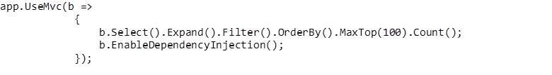 sample line of code to configure method