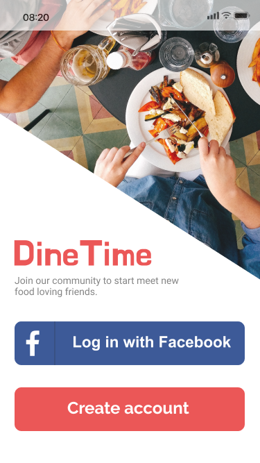 Log in screen
