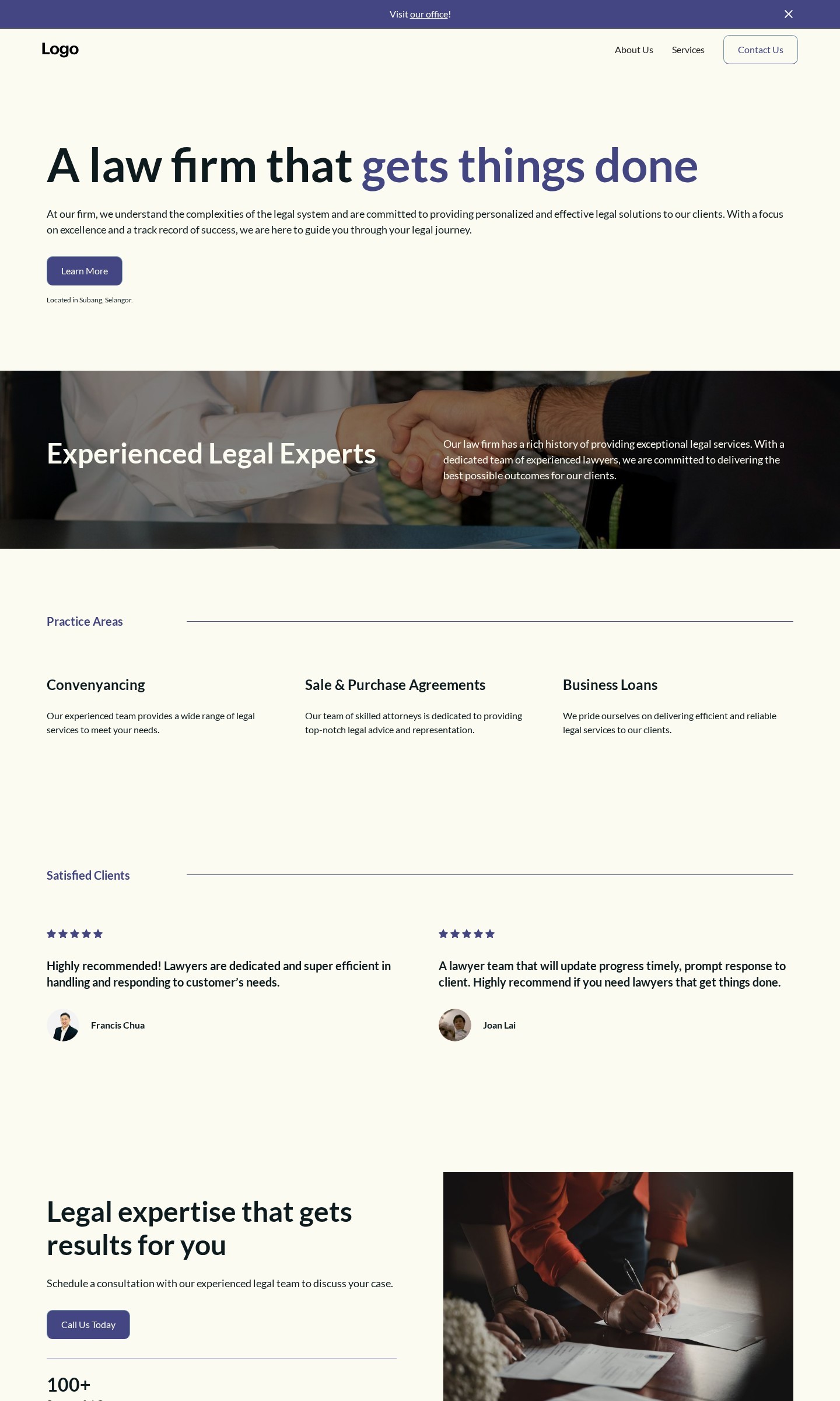 Law firm concept website by FlowCreates, desktop