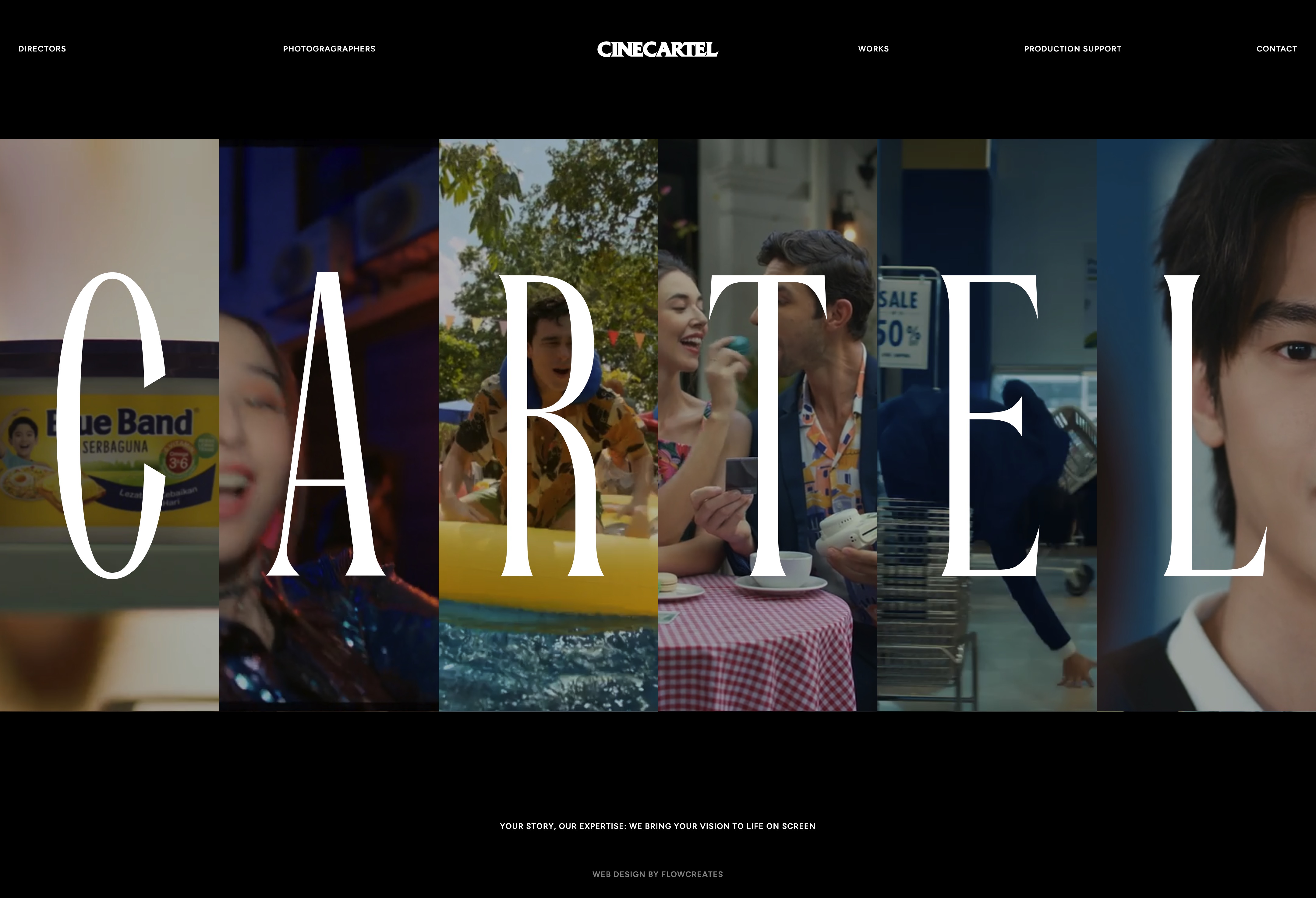 CINECARTEL website home page, desktop