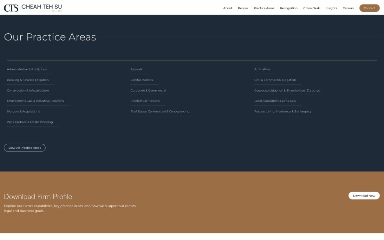 CTS Lawyers practice areas section