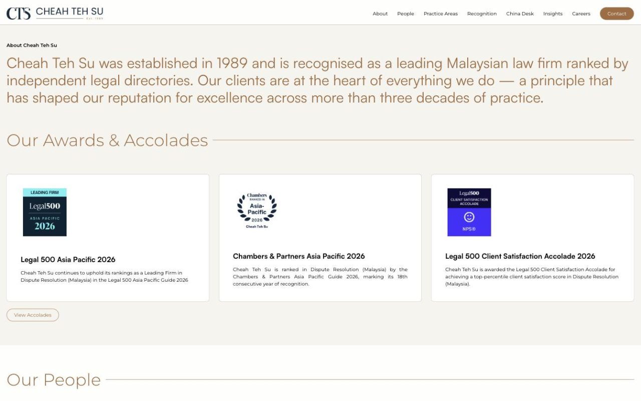 CTS Lawyers recognition by Legal 500 and Chambers