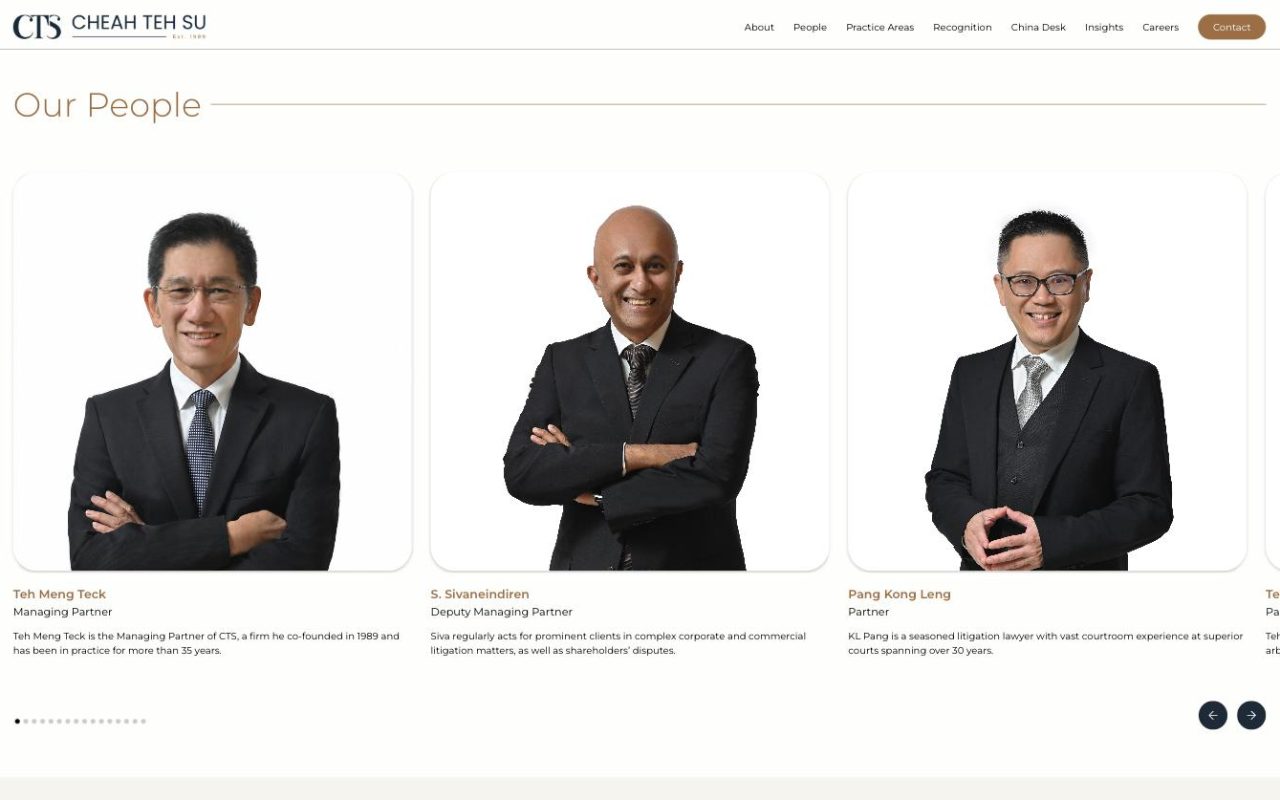 CTS Lawyers website, Our People page