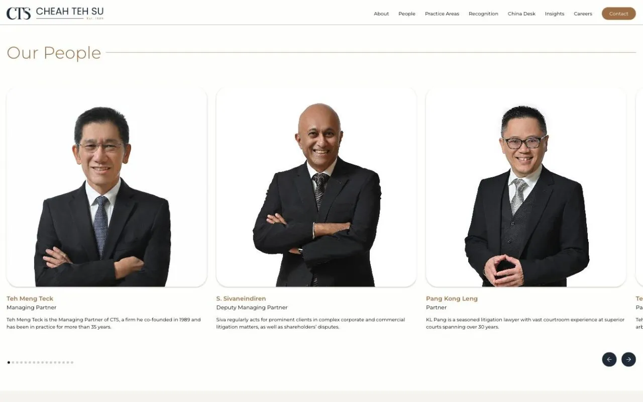CTS Lawyers website, Our People page