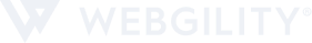 Webgility company logo with stylized W icon and text.