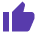 Blue thumbs-up icon indicating approval or like.