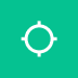 White target or crosshair icon on a teal green background.