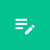 White pencil icon on lines symbol, representing editing or writing, on a green background.