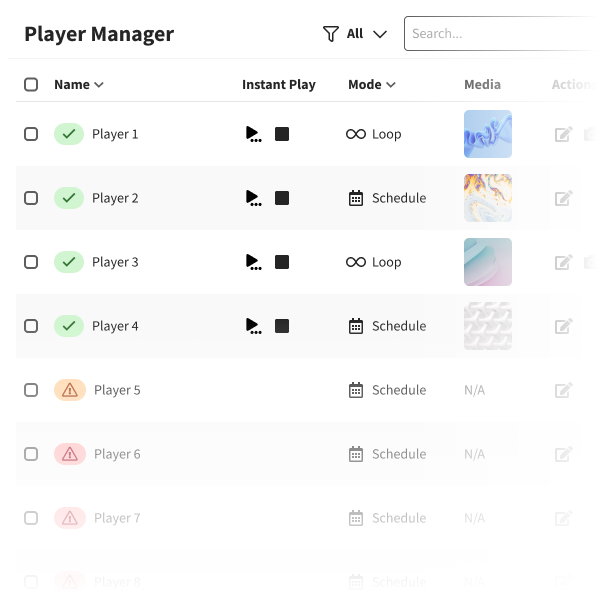 Mockup of ISAAC Workspace Player Manager