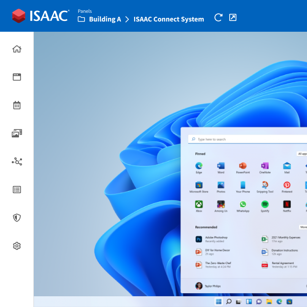 Screenshot of ISAAC Workspace using ISAAC Connect