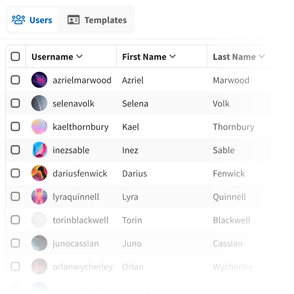 Mockup of ISAAC Workspace Users