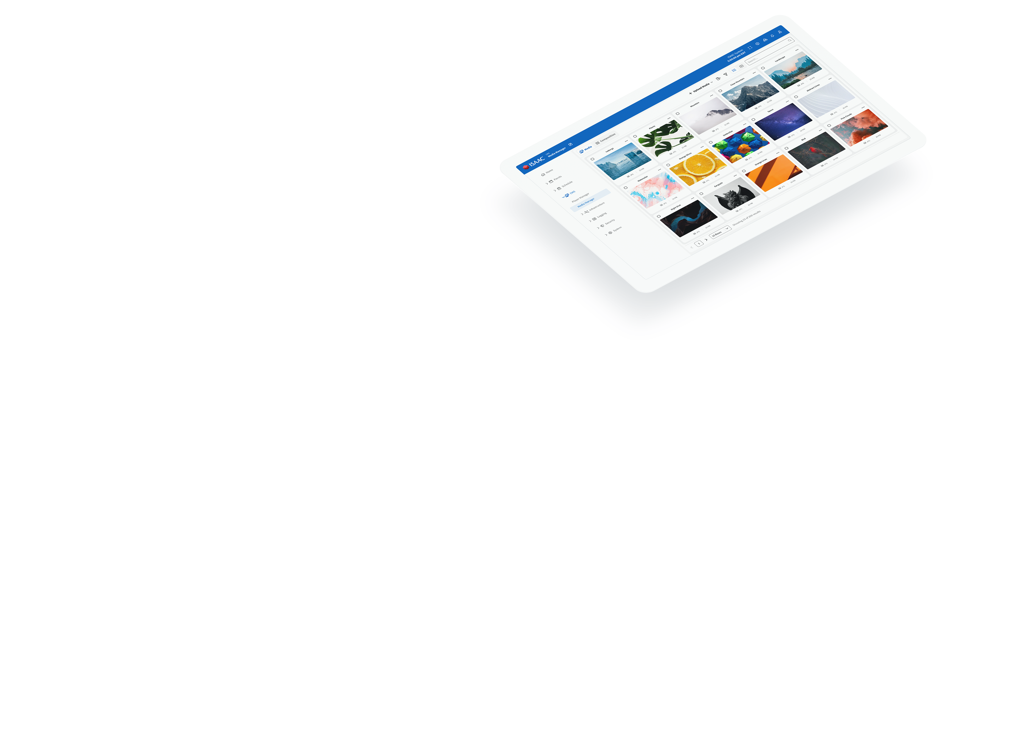 Mockup of ISAAC Workspace CMS