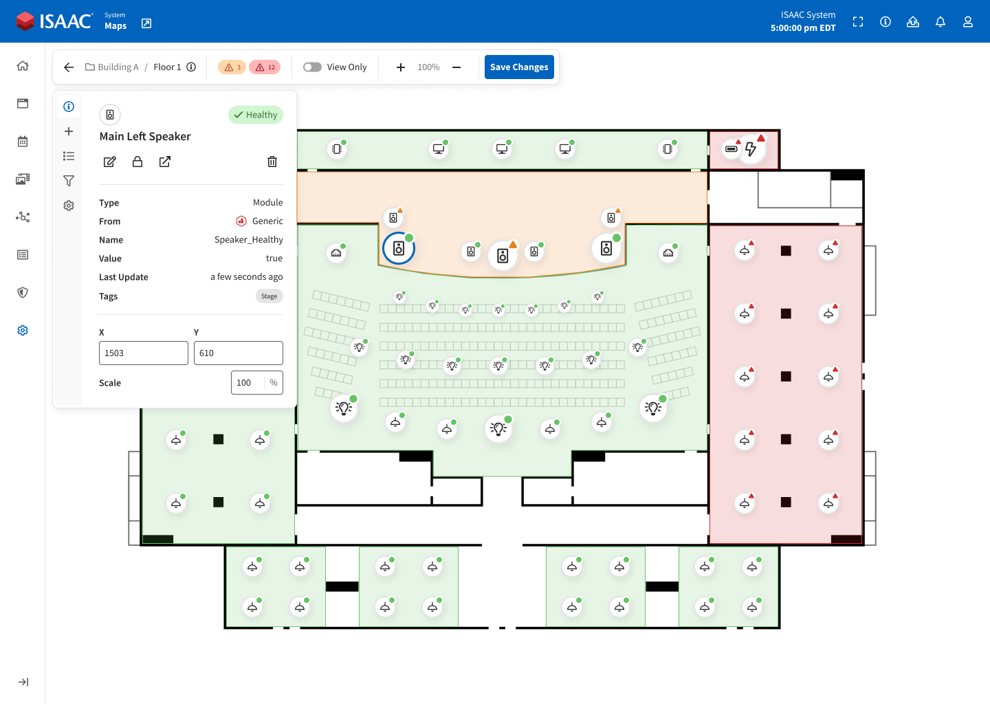 ISAAC Workspace mockup of the Maps feature