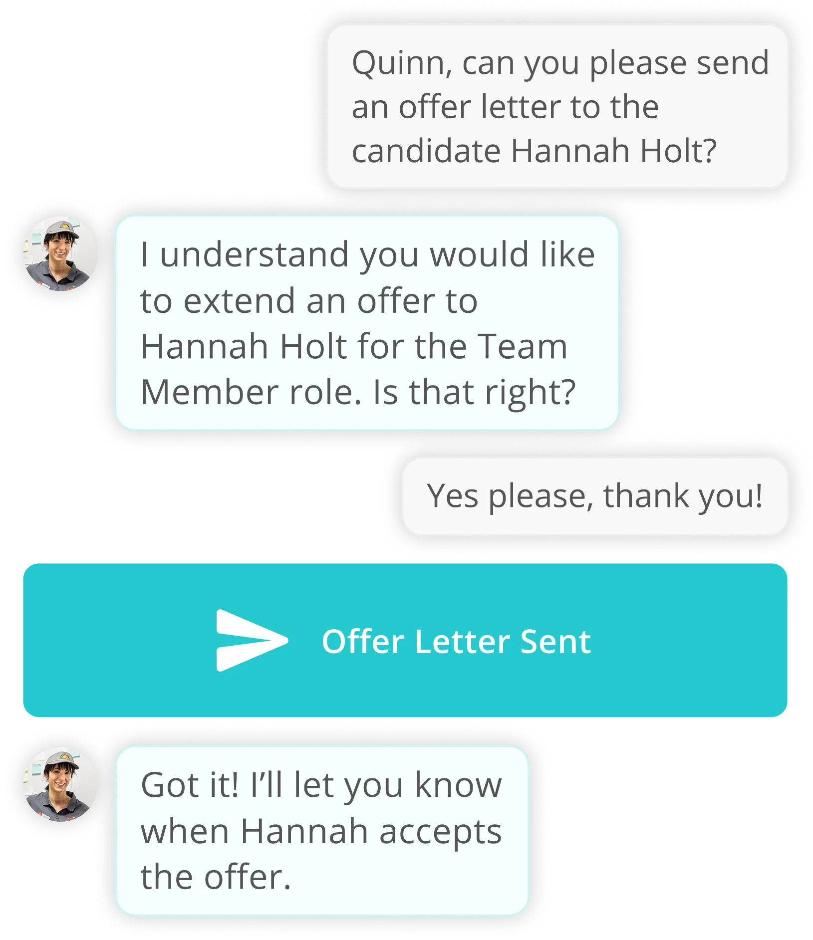 Schedule an interview, suggest other jobs, or disposition with ease.
