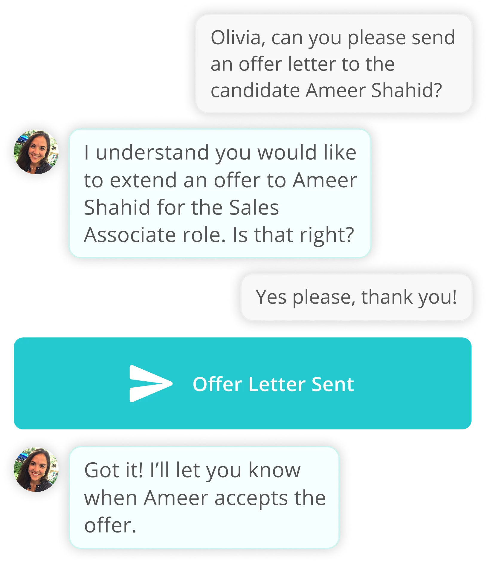 Schedule an interview, suggest other jobs, or disposition with ease.