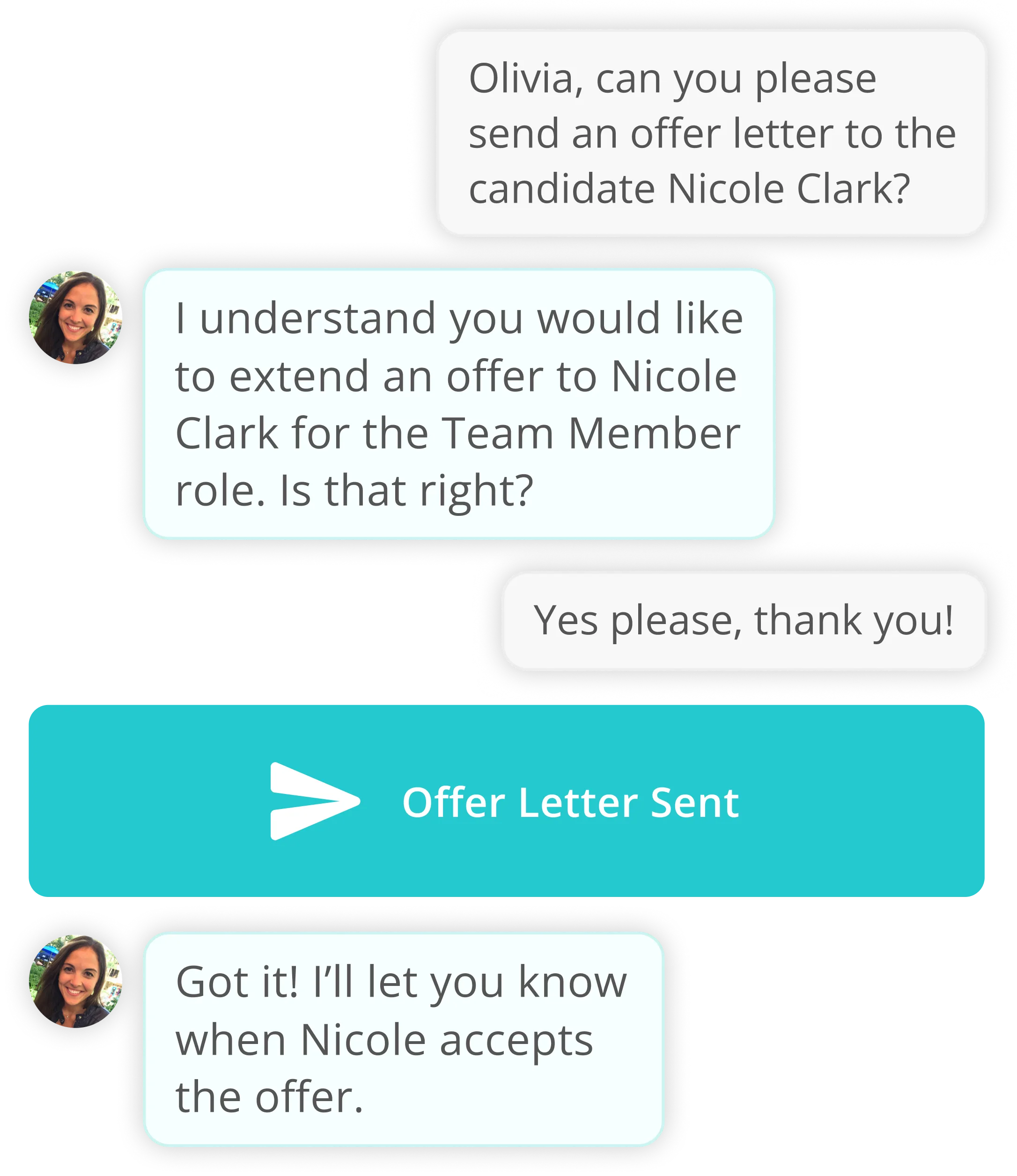 Schedule an interview, suggest other jobs, or disposition with ease.