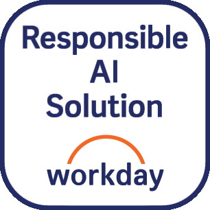 A blue and white sign that says Responsible AI Solution.