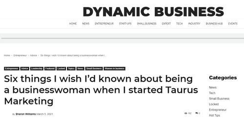 Sharon Williams shares her entrepreneurial advice for International Women’s Day