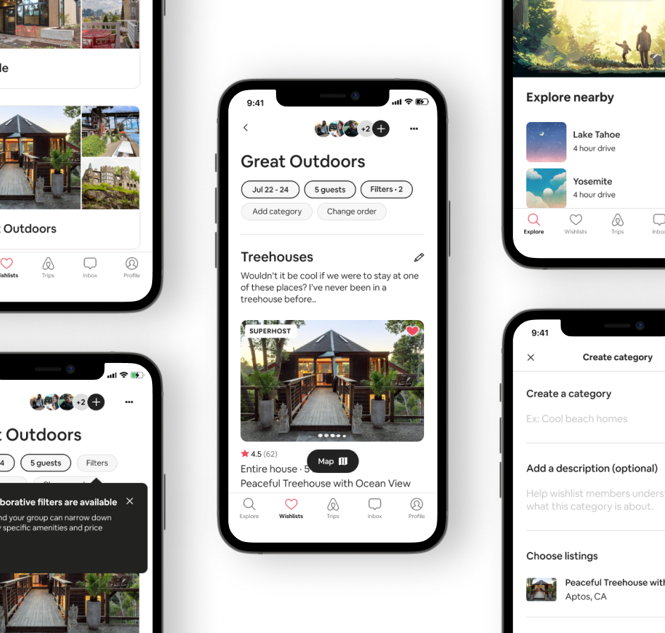 A cover photo of the additional features I added to Airbnb's iOS app.