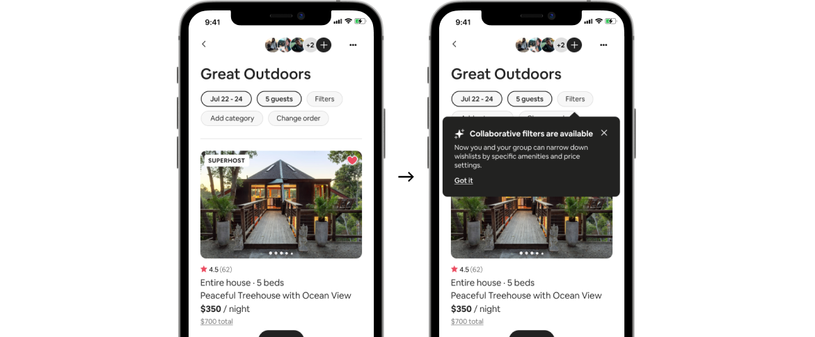 An image of our updates for Airbnb.