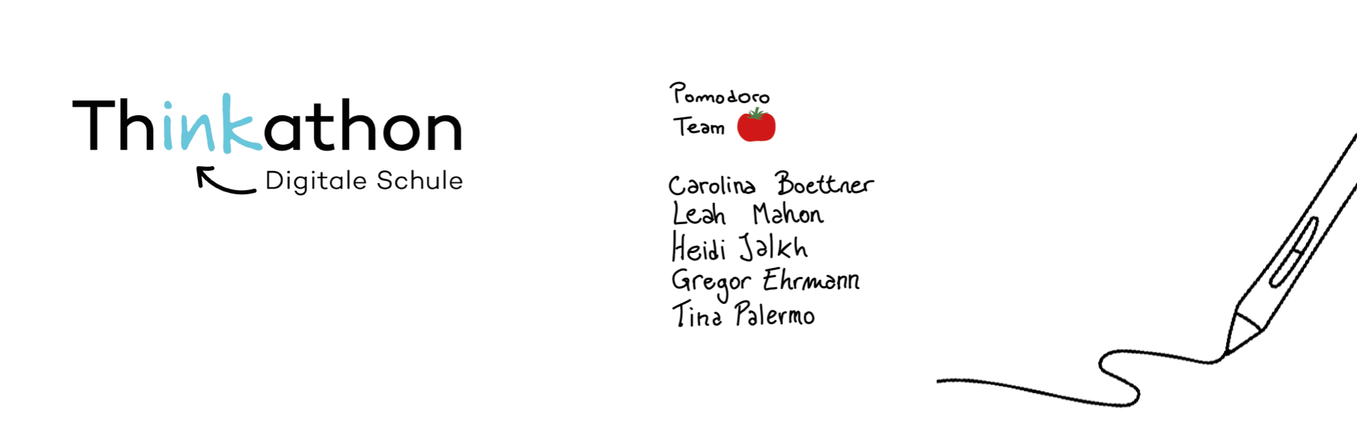 Decorative cover with "team pomodoro" members
