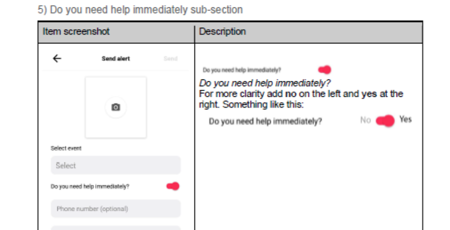 suggestion of UI change for clarification