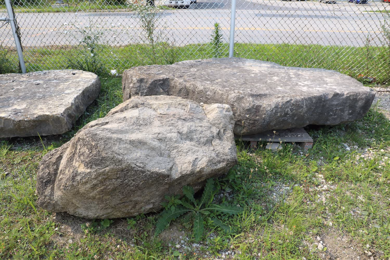Granite Boulders 24 - 36" on the ground